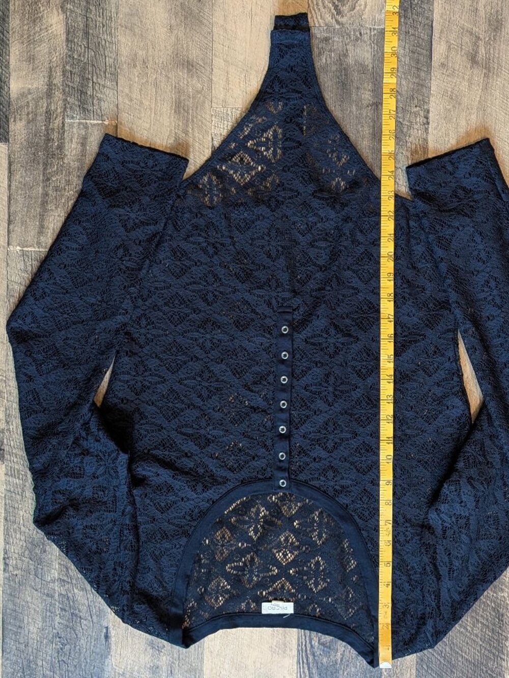 Pilcro Sheer Lace Bodysuit Black XL Anthropologie - Picture 5 of 7